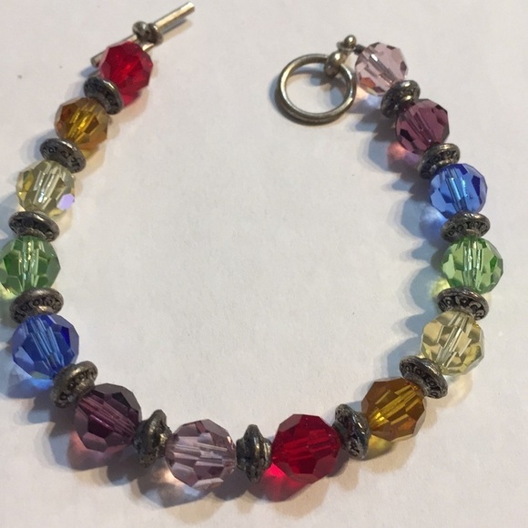 Handcrafted Multicolored Jewel Beaded Bracelet - Picture 1 of 5